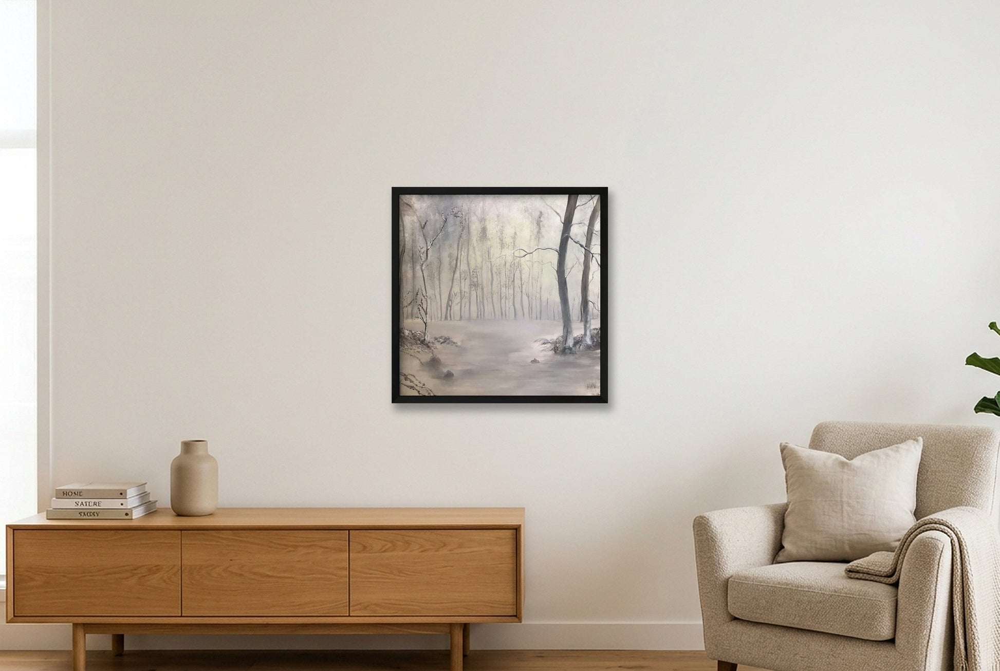 Silent Winter — 50×50cm, 20×20" Black Frame