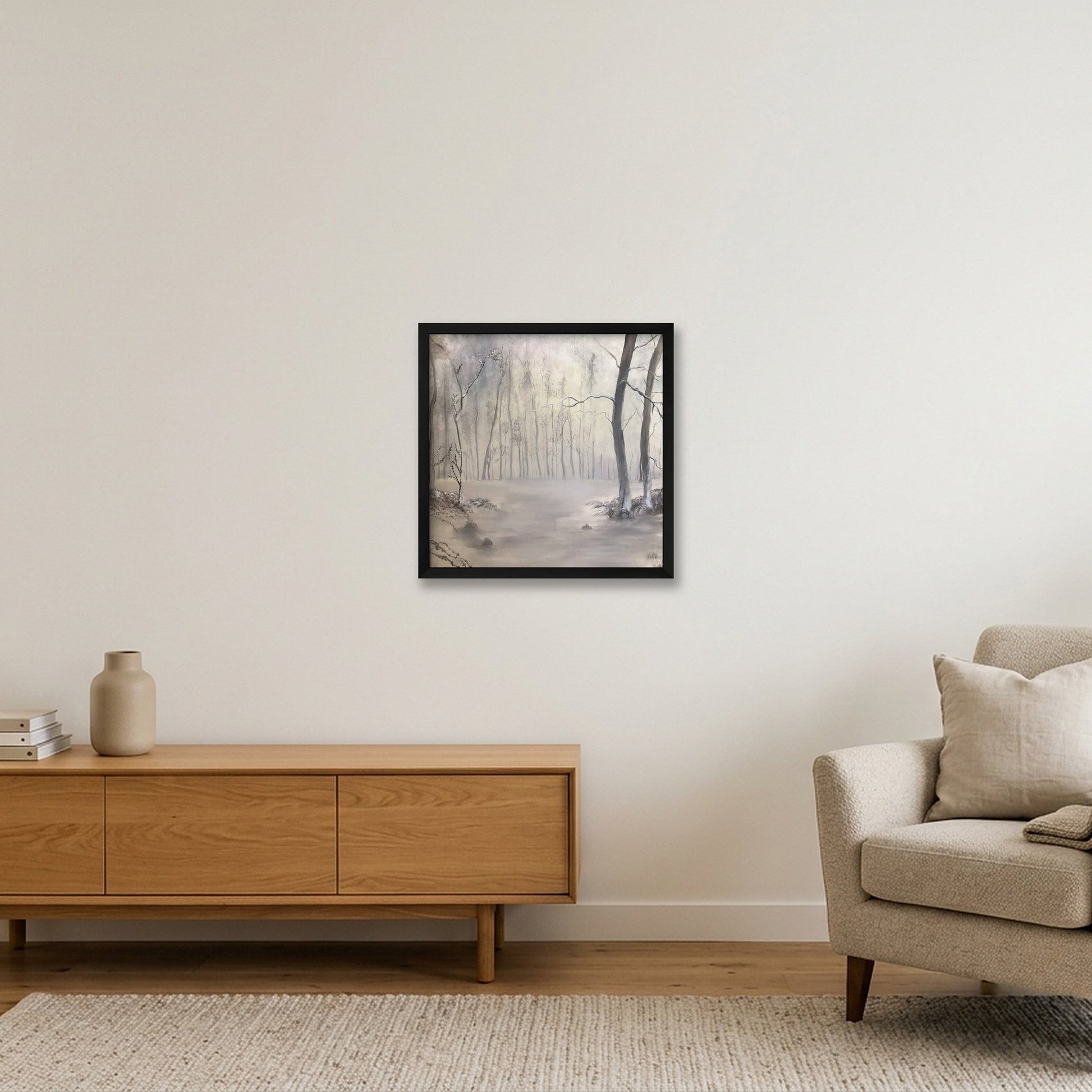 Silent Winter — 40×40cm, 16×16" Black Frame
