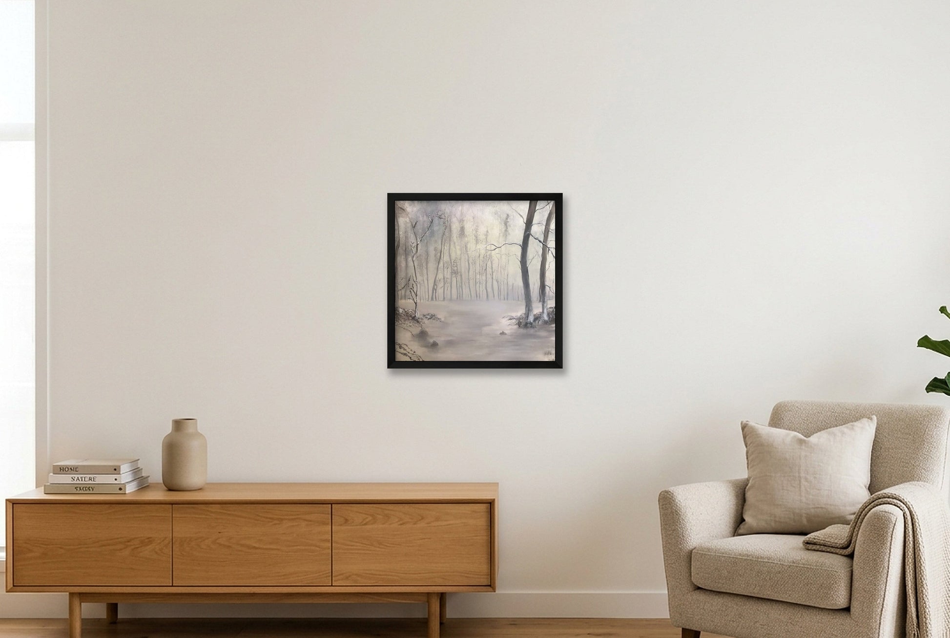 Silent Winter — 40×40cm, 16×16" Black Frame