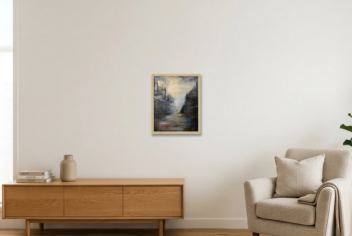 Valley of Stillness — 28×35cm, 11×14" Oak Frame