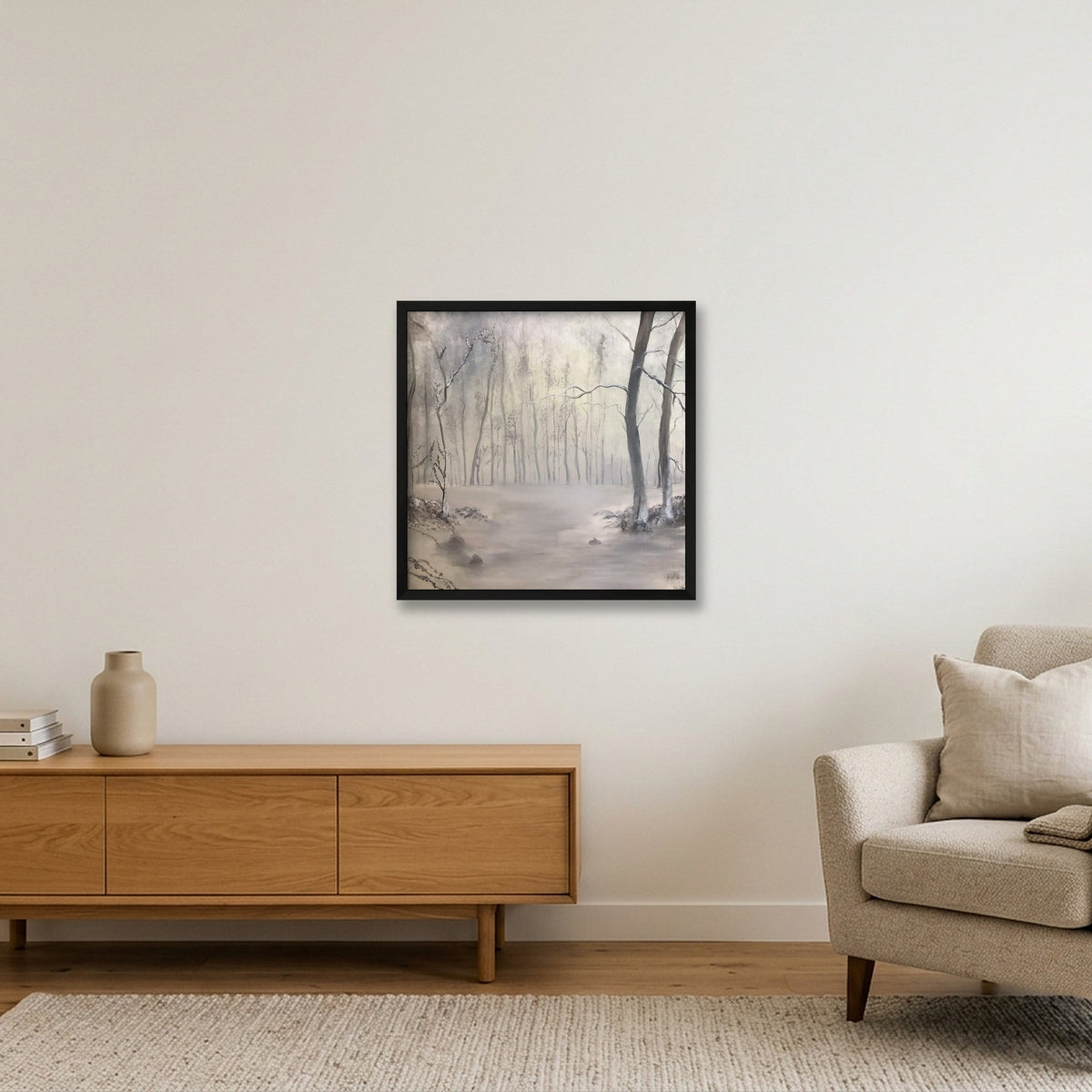 Silent Winter — 50×50cm, 20×20" Black Frame